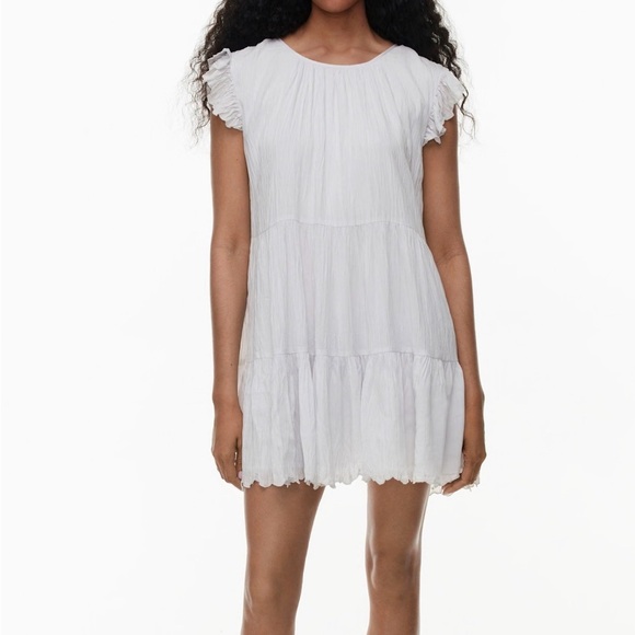 Aritzia Dresses & Skirts - Aritzia Wilfred Sidonie White Tiered Babydoll Mini Dress Size Small